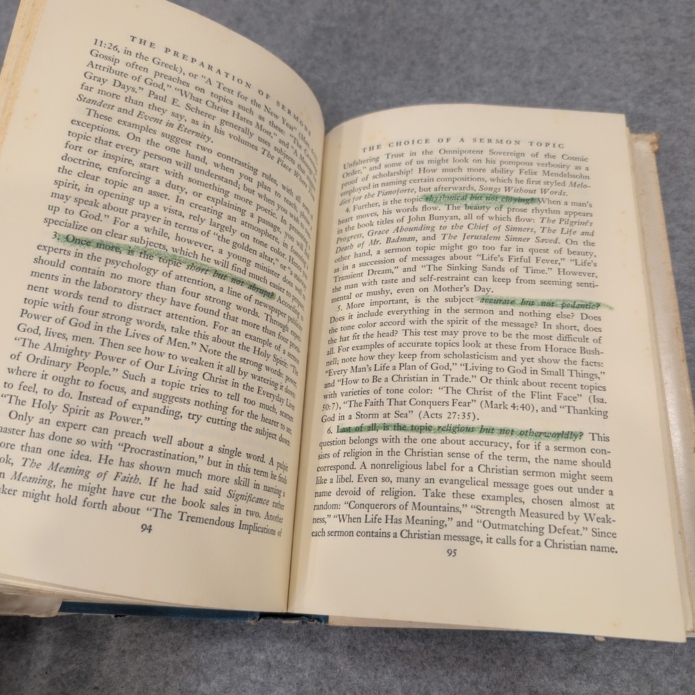 The Preparation of Sermons Andrew W Blackwood 1948 Hardcover Abingdon Press - Picture 6 of 8